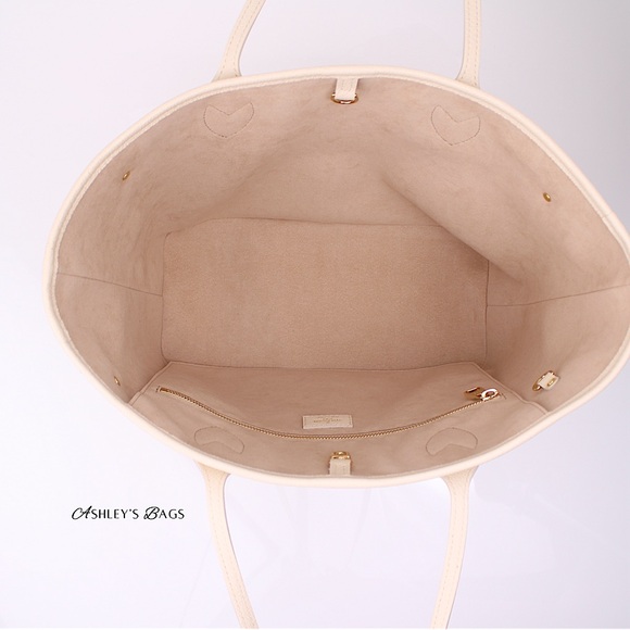 Louis Vuitton MM Neverfull Monogram Empreinte Giant In Crème Rose Trianon Pink - Picture 7 of 15